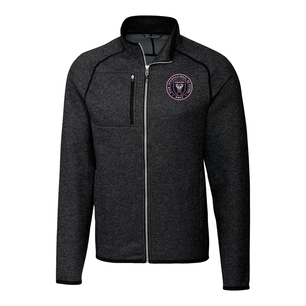  Inter Miami CF Cutter & Buck Mainsail Sweater-Knit Full Zip Jacket - Heather Charcoal